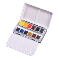 BLOCKX Watercolour Half Pan Metal Box 12 Set